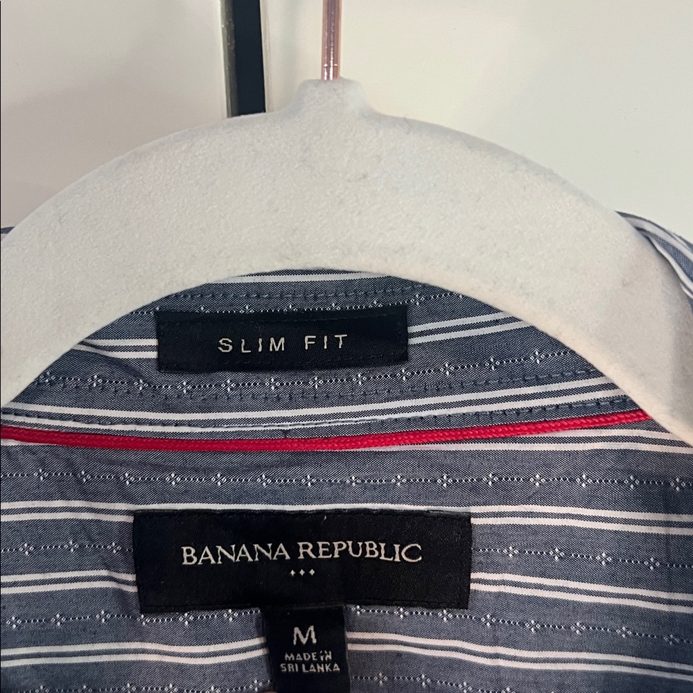 Banana Republic Gray and White Striped Shirt - Picture 4 of 5